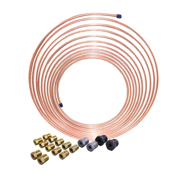 NiCopp Nickle Copper Brake Line Coil Kit 3/16" x 25"